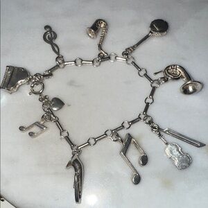 Musical Charm Bracelet in Sterling Silver